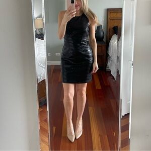bcbgmaxazria Black Sequin short dress size 4